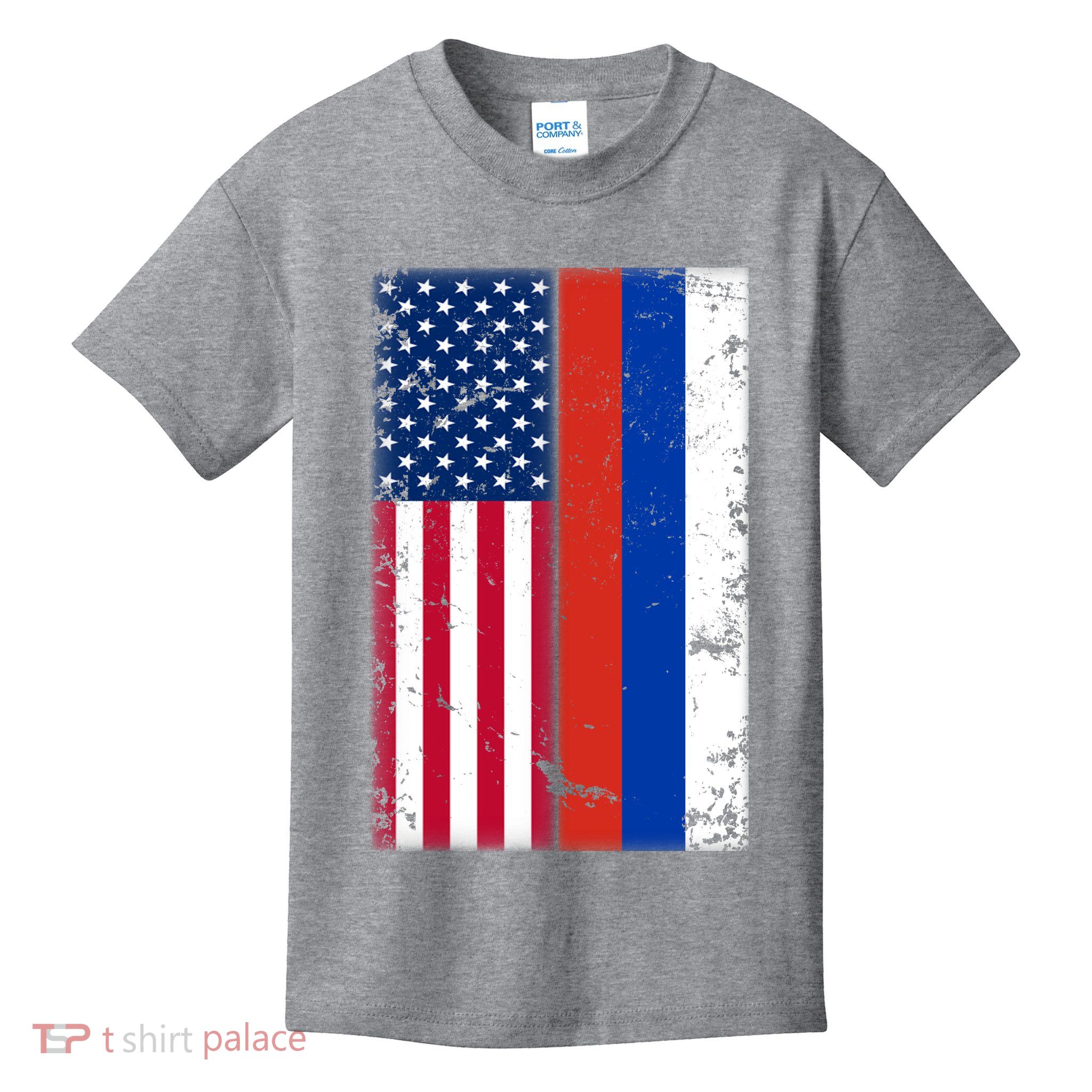 American Russia Vintage Flag Kids T-Shirt