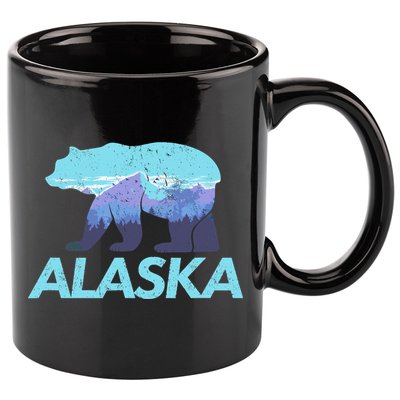 Alaska Retro Vintage Mountains & Outdoors Wilderness State 11oz C Handle Ceramic Mug