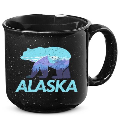 Alaska Retro Vintage Mountains & Outdoors Wilderness State 15oz Campfire Ceramic Mug