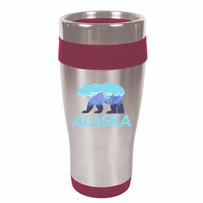 Alaska Retro Vintage Mountains & Outdoors Wilderness State 16oz Travel Tumbler