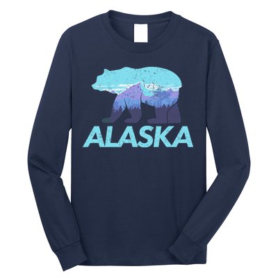 Alaska Retro Vintage Mountains & Outdoors Wilderness State Long Sleeve Shirt