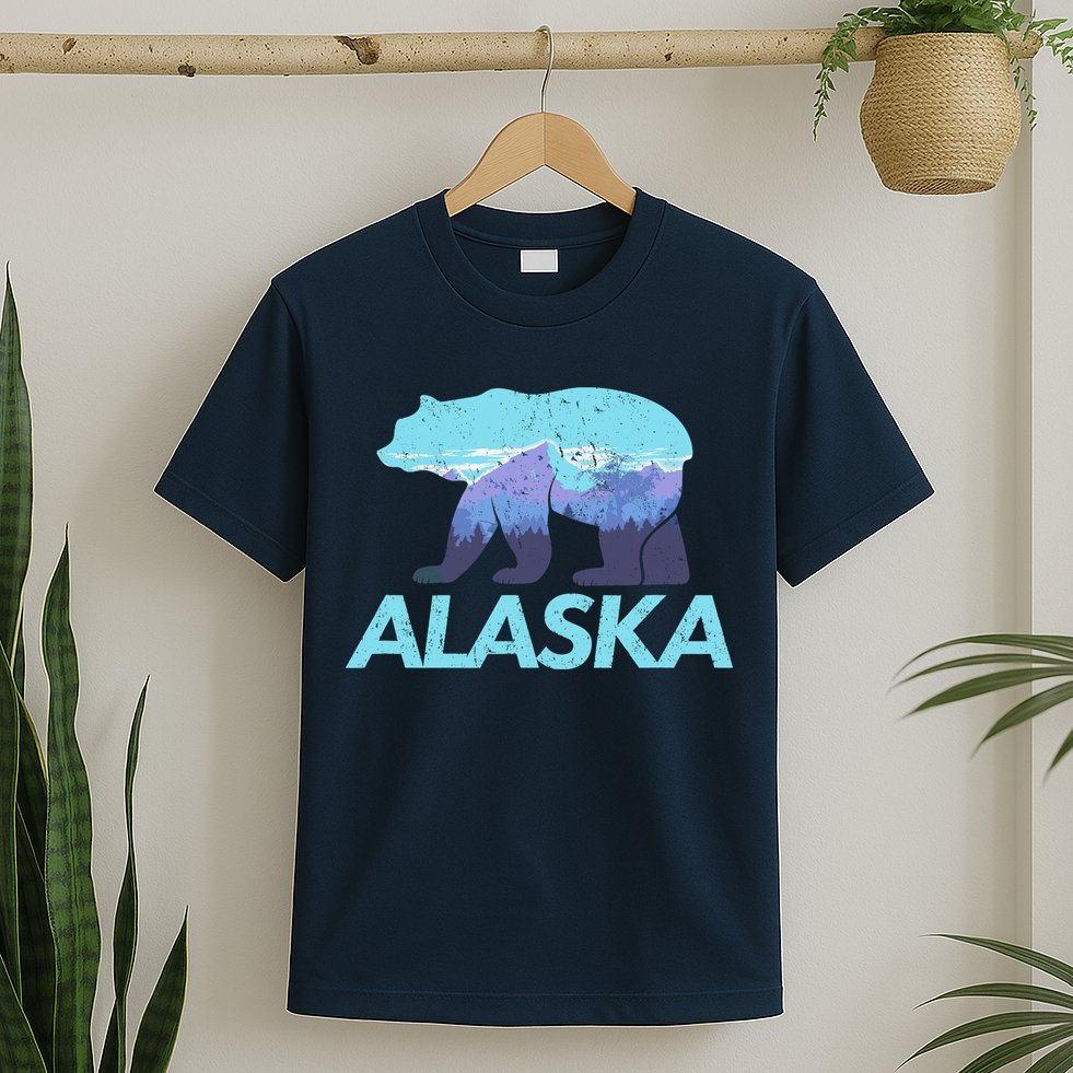 Alaska Retro Vintage Mountains & Outdoors Wilderness State T-Shirt
