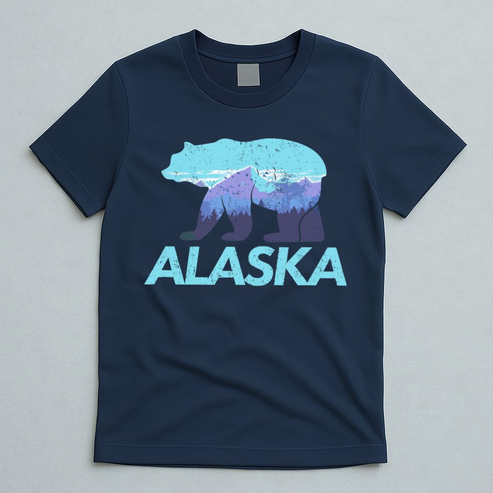 Alaska Retro Vintage Mountains & Outdoors Wilderness State T-Shirt
