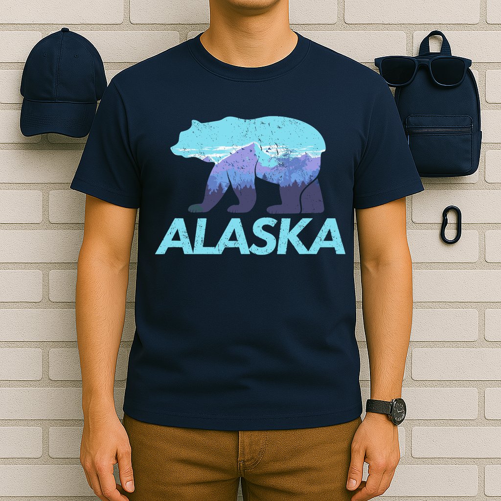 Alaska Retro Vintage Mountains & Outdoors Wilderness State T-Shirt