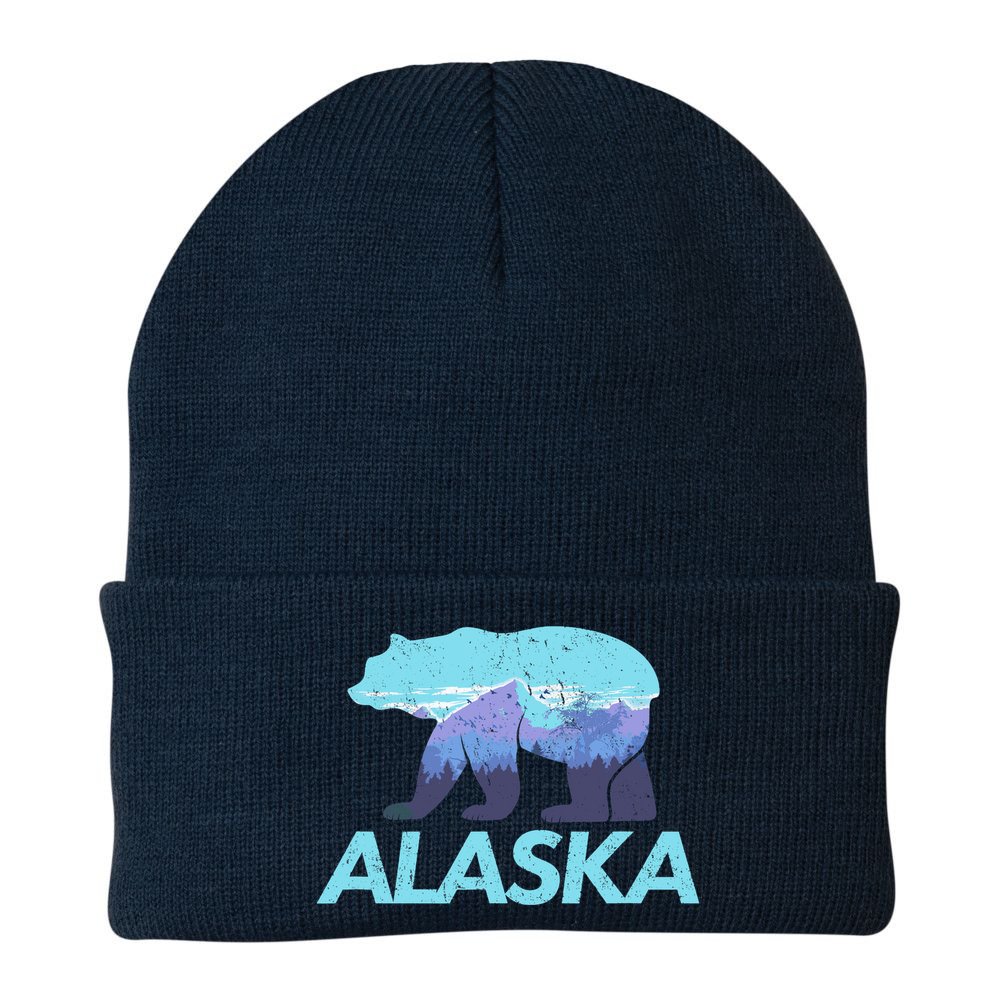 Alaska Retro Vintage Mountains & Outdoors Wilderness State Beanie