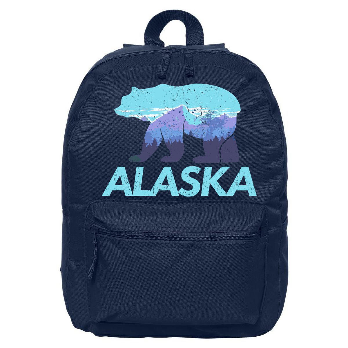 Alaska Retro Vintage Mountains & Outdoors Wilderness State 16 in Basic Backpack
