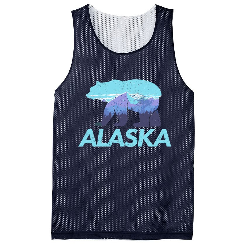 Alaska Retro Vintage Mountains & Outdoors Wilderness State Mesh Reversible Basketball Jersey Tank
