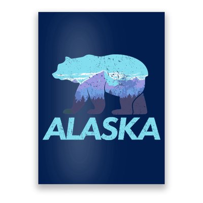 Alaska Retro Vintage Mountains & Outdoors Wilderness State Poster