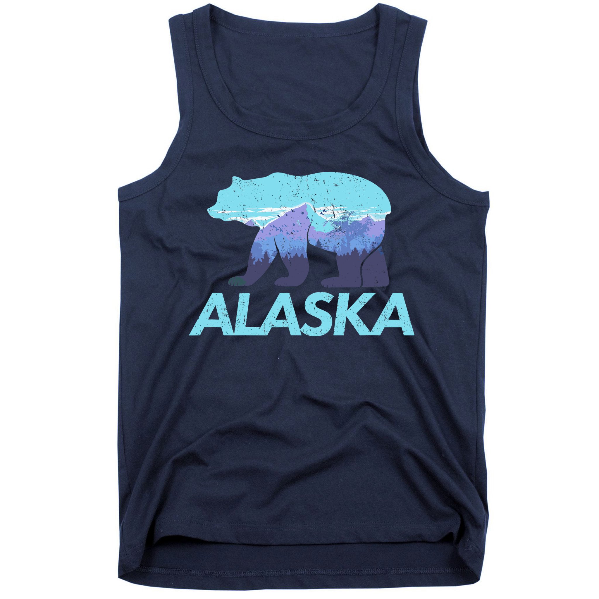 Alaska Retro Vintage Mountains & Outdoors Wilderness State Tank Top