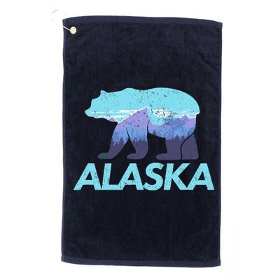 Alaska Retro Vintage Mountains & Outdoors Wilderness State Golf Towel