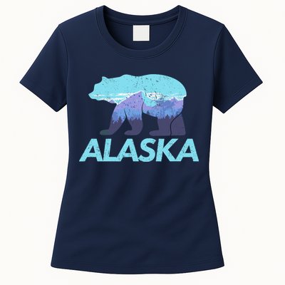 Alaska Retro Vintage Mountains & Outdoors Wilderness State Womens T-Shirt
