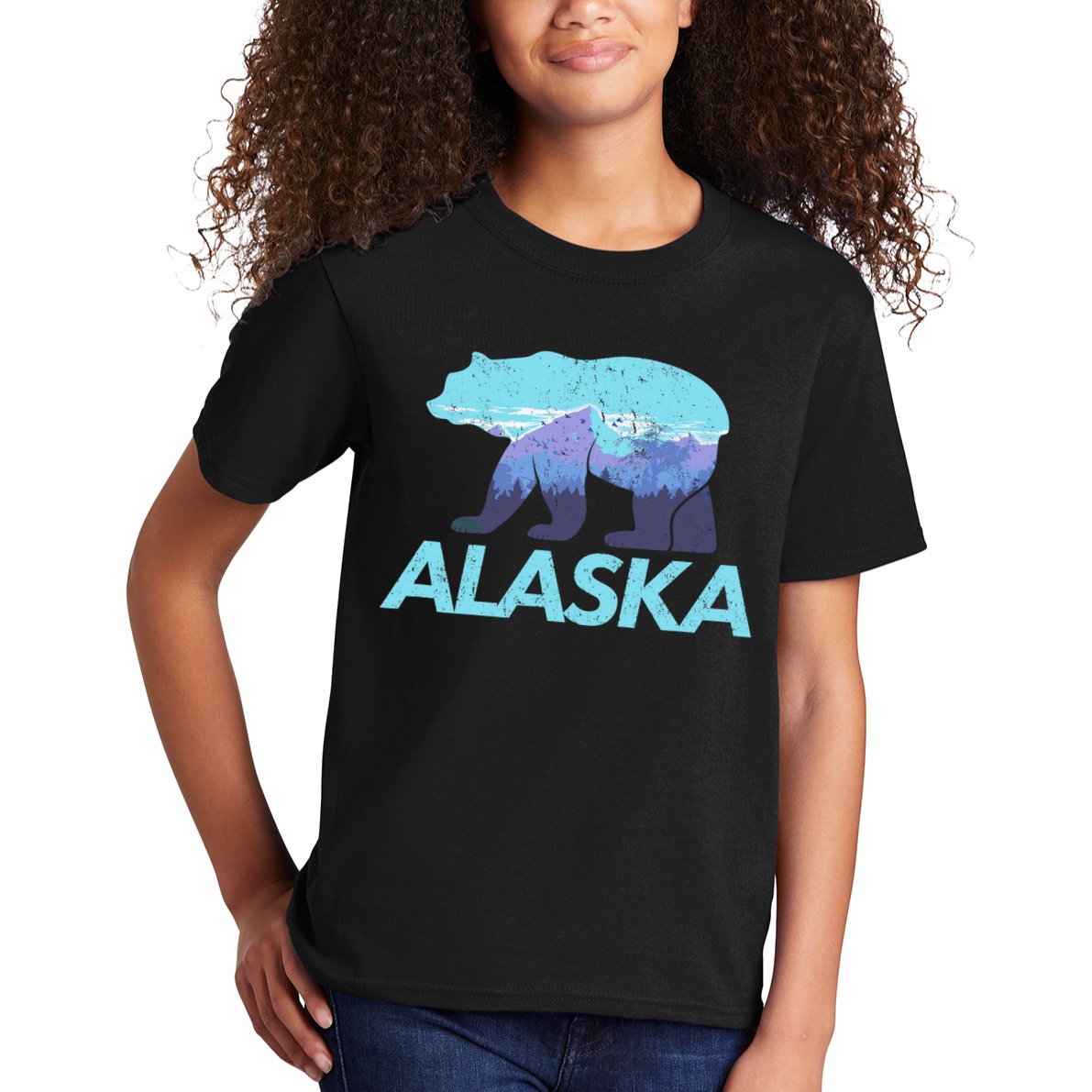 Alaska Retro Vintage Mountains & Outdoors Wilderness State Kids T-Shirt