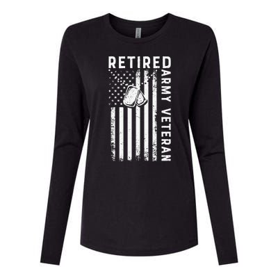 Army Retired Veteran American Gift For Veteran Day Womens Cotton Relaxed Long Sleeve T-Shirt