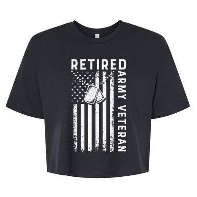 Army Retired Veteran American Gift For Veteran Day Bella+Canvas Jersey Crop Tee