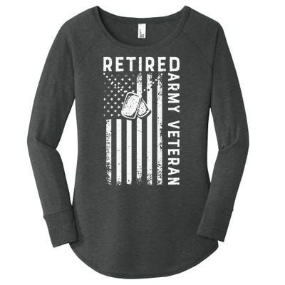 Army Retired Veteran American Gift For Veteran Day Women's Perfect Tri Tunic Long Sleeve Shirt