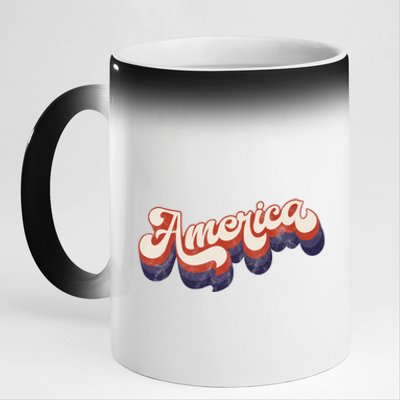 America Retro Vintage 11oz Black Color Changing Mug