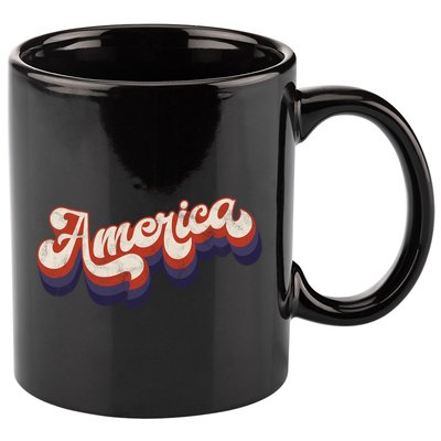 America Retro Vintage 11oz C Handle Ceramic Mug