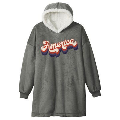 America Retro Vintage Hooded Wearable Blanket