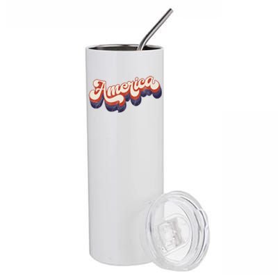 America Retro Vintage Stainless Steel Tumbler