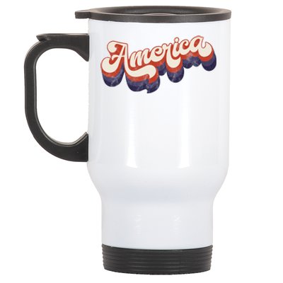 America Retro Vintage Stainless Steel Travel Mug