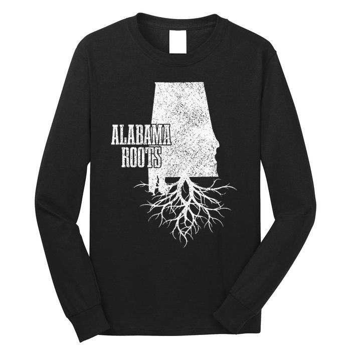 Alabama Roots Vintage Pride State Map Gift Long Sleeve Shirt