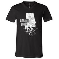 Alabama Roots Vintage Pride State Map Gift V-Neck T-Shirt