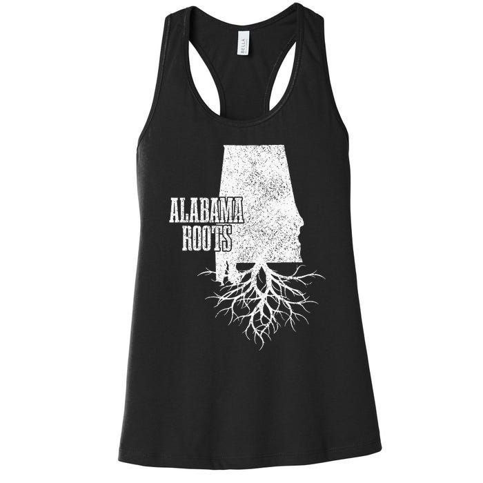 Alabama Roots Vintage Pride State Map Gift Women's Racerback Tank