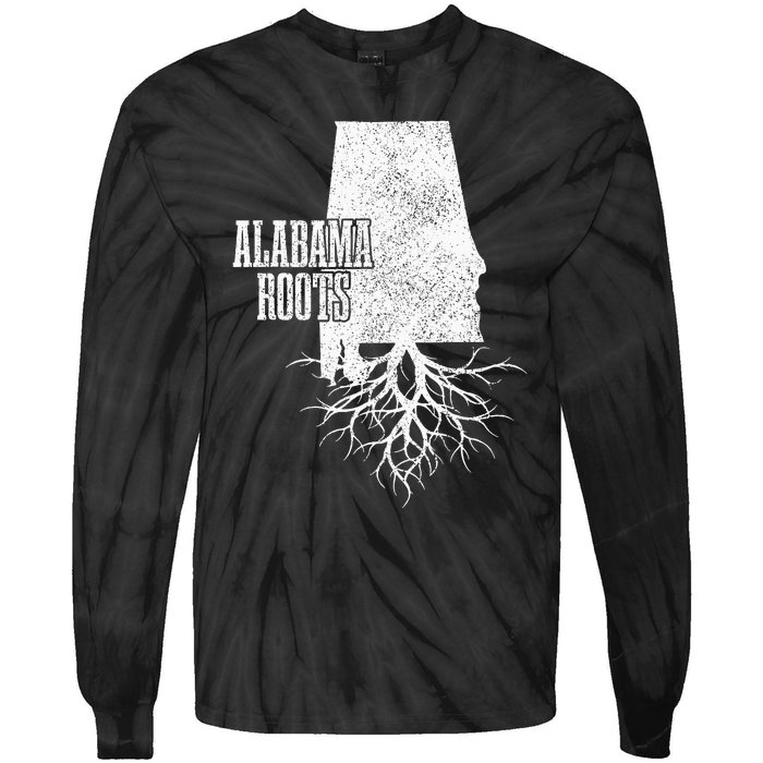 Alabama Roots Vintage Pride State Map Gift Tie-Dye Long Sleeve Shirt