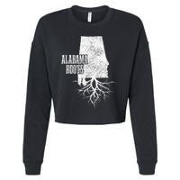 Alabama Roots Vintage Pride State Map Gift Cropped Pullover Crew