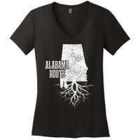 Alabama Roots Vintage Pride State Map Gift Women's V-Neck T-Shirt