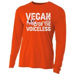 Animal Rights Veganism Plant Based Vegan For The Voiceless Gift Cooling Performance Long Sleeve Crew