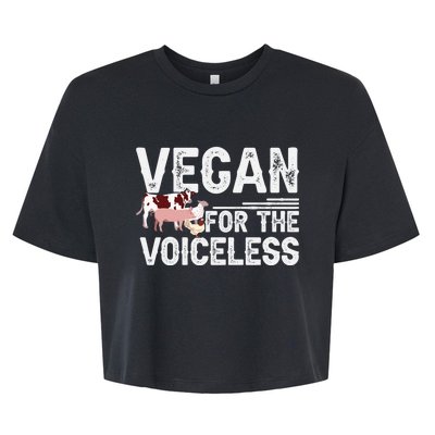 Animal Rights Veganism Plant Based Vegan For The Voiceless Gift Bella+Canvas Jersey Crop Tee