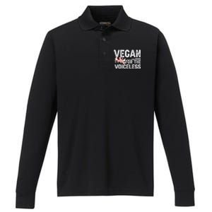 Animal Rights Veganism Plant Based Vegan For The Voiceless Gift Performance Long Sleeve Polo