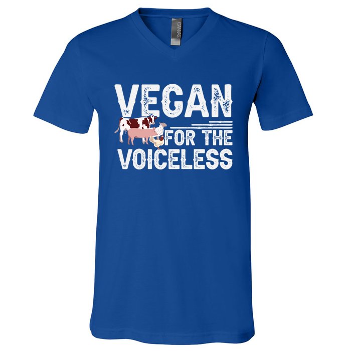 Animal Rights Veganism Plant Based Vegan For The Voiceless Gift V-Neck T-Shirt