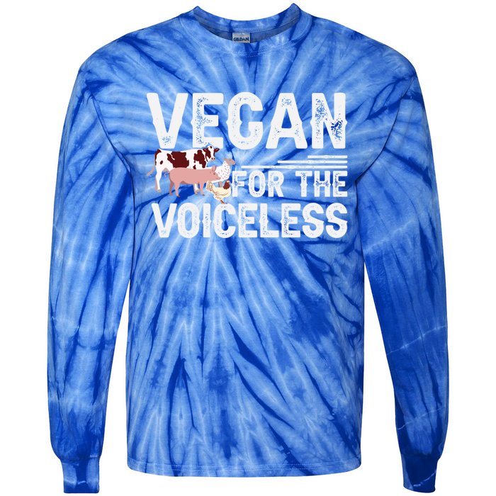 Animal Rights Veganism Plant Based Vegan For The Voiceless Gift Tie-Dye Long Sleeve Shirt