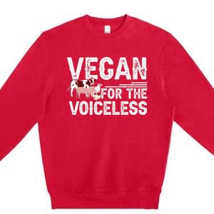 Animal Rights Veganism Plant Based Vegan For The Voiceless Gift Premium Crewneck Sweatshirt