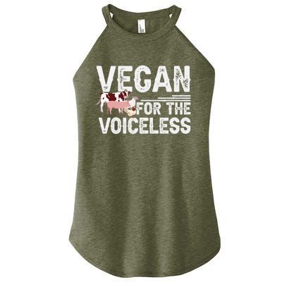 Animal Rights Veganism Plant Based Vegan For The Voiceless Gift Women’s Perfect Tri Rocker Tank