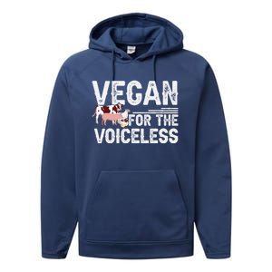 Animal Rights Veganism Plant Based Vegan For The Voiceless Gift Performance Fleece Hoodie