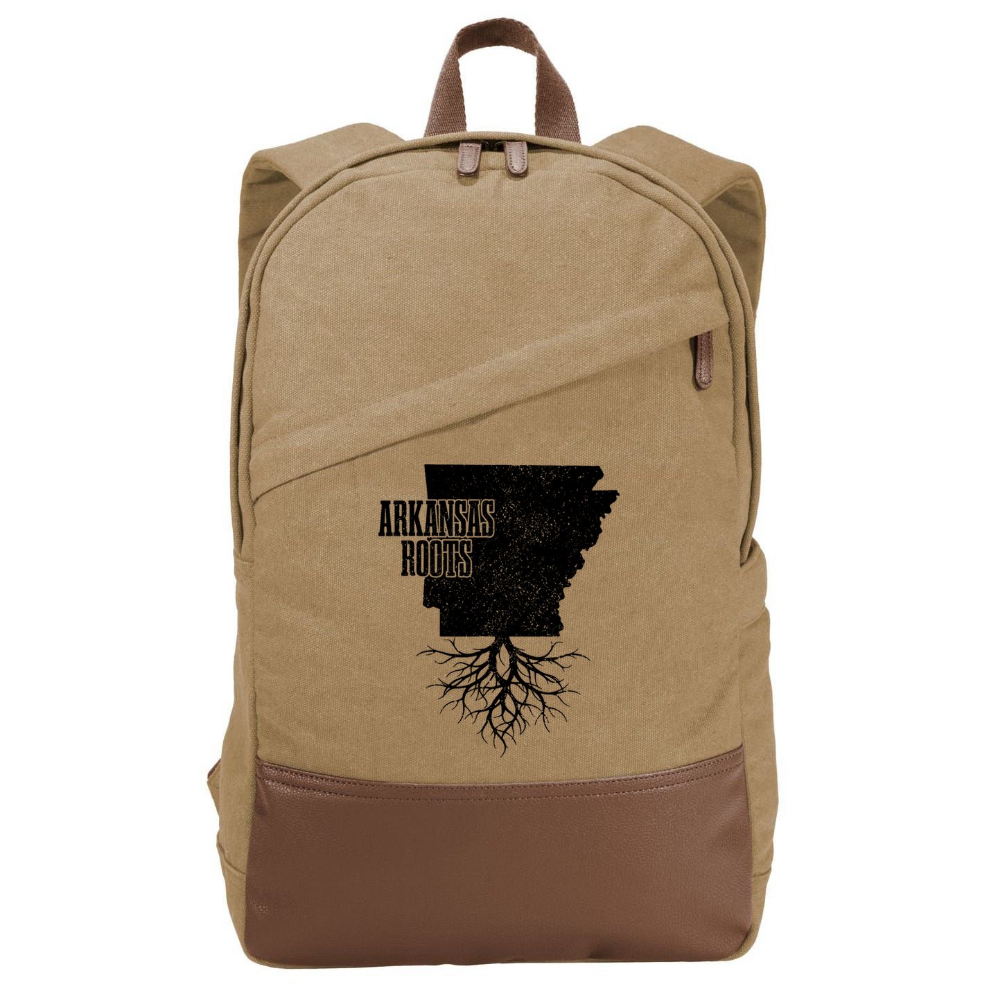 Arkansas Roots Vintage Pride State Map Gift Cotton Canvas Backpack