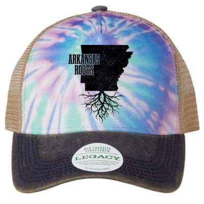 Arkansas Roots Vintage Pride State Map Gift Legacy Tie Dye Trucker Hat