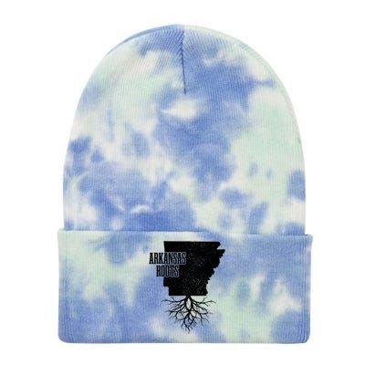 Arkansas Roots Vintage Pride State Map Gift Tie Dye 12in Knit Beanie