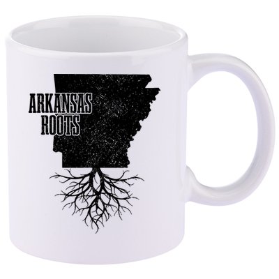 Arkansas Roots Vintage Pride State Map Gift 11oz C Handle Ceramic Mug