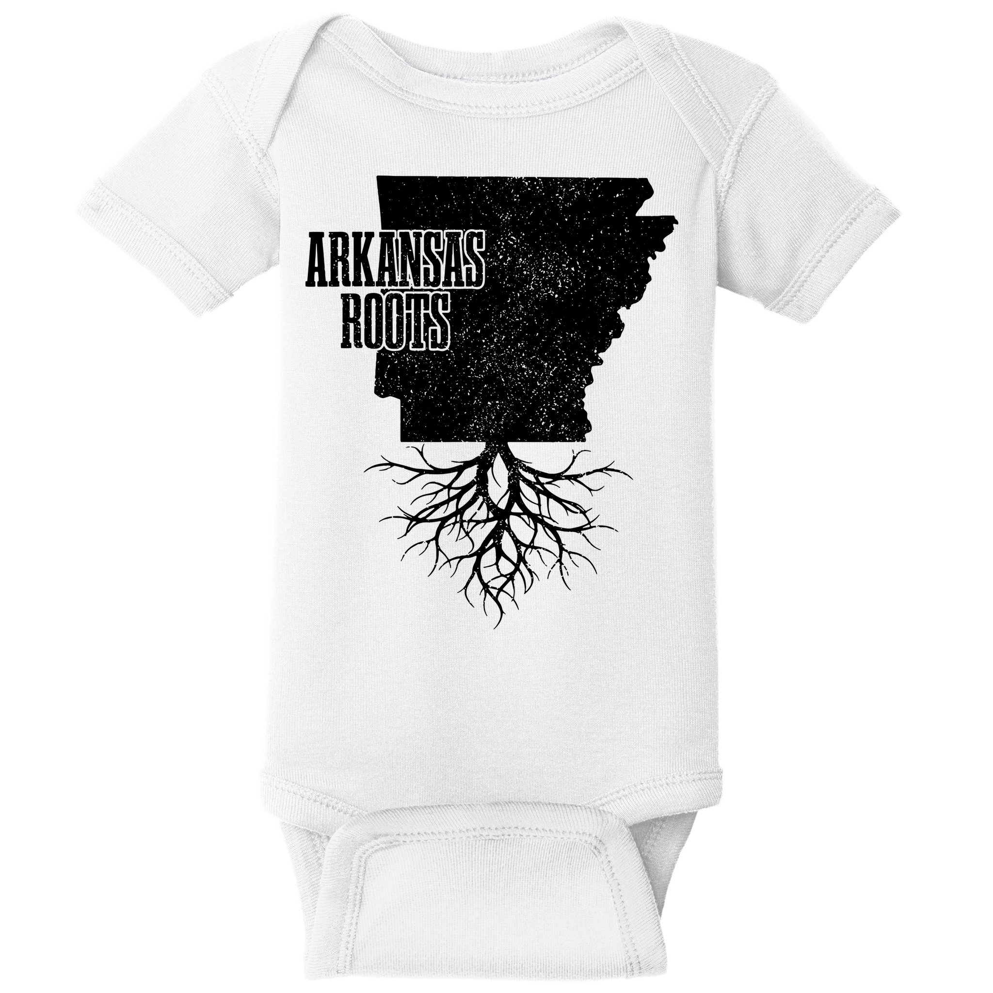 Arkansas Roots Vintage Pride State Map Gift Baby Bodysuit