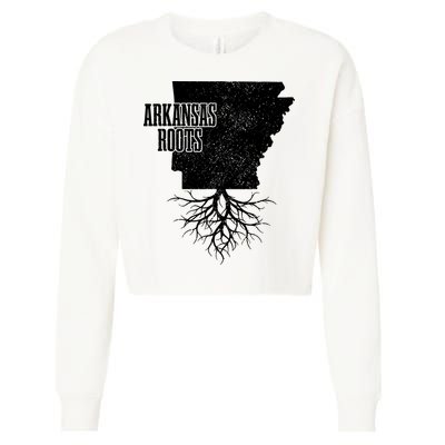 Arkansas Roots Vintage Pride State Map Gift Cropped Pullover Crew