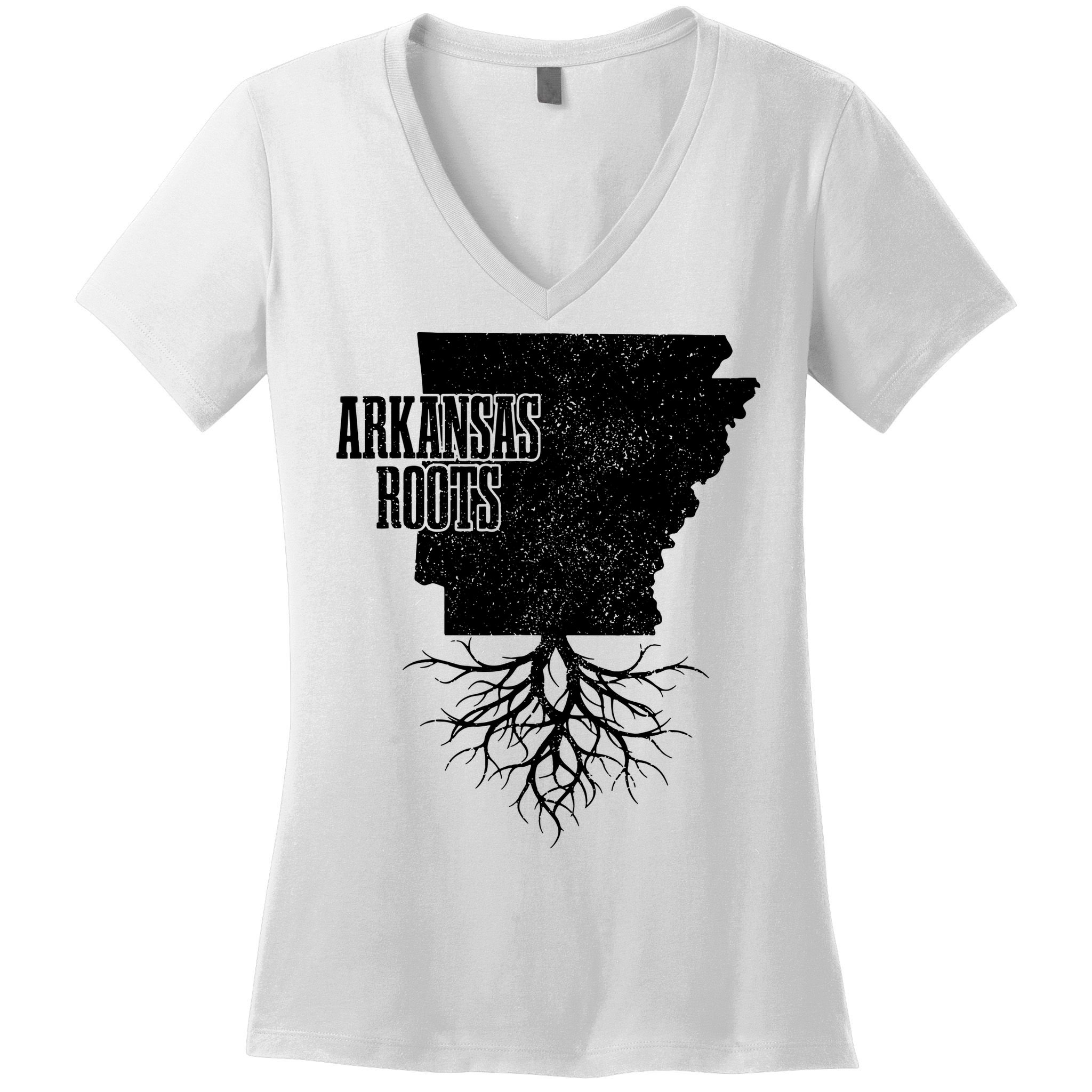 Arkansas Roots Vintage Pride State Map Gift Women's V-Neck T-Shirt