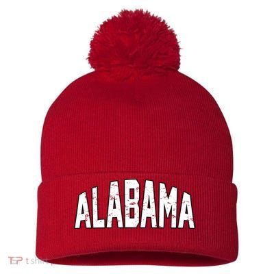 Alabama Retro Vintage Pom Pom 12in Knit Beanie