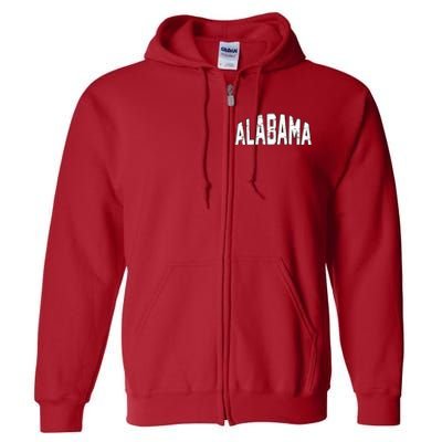 Alabama Retro Vintage Full Zip Hoodie