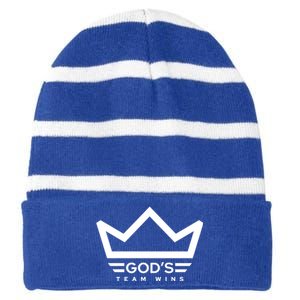 Anthony Raimondi Wearing GodS Team Wins Striped Beanie with Solid Band