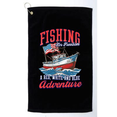 A Red White And Blue Adventure Design Patriotic Fishing Gift Platinum Collection Golf Towel