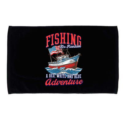 A Red White And Blue Adventure Design Patriotic Fishing Gift Microfiber Hand Towel